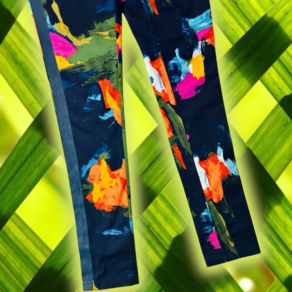 Kate Spade Saturday ‘Slim Fit Zip Pant’ in Navy Blue ‘Aurora’ Abstract Size 2 - Picture 7 of 14